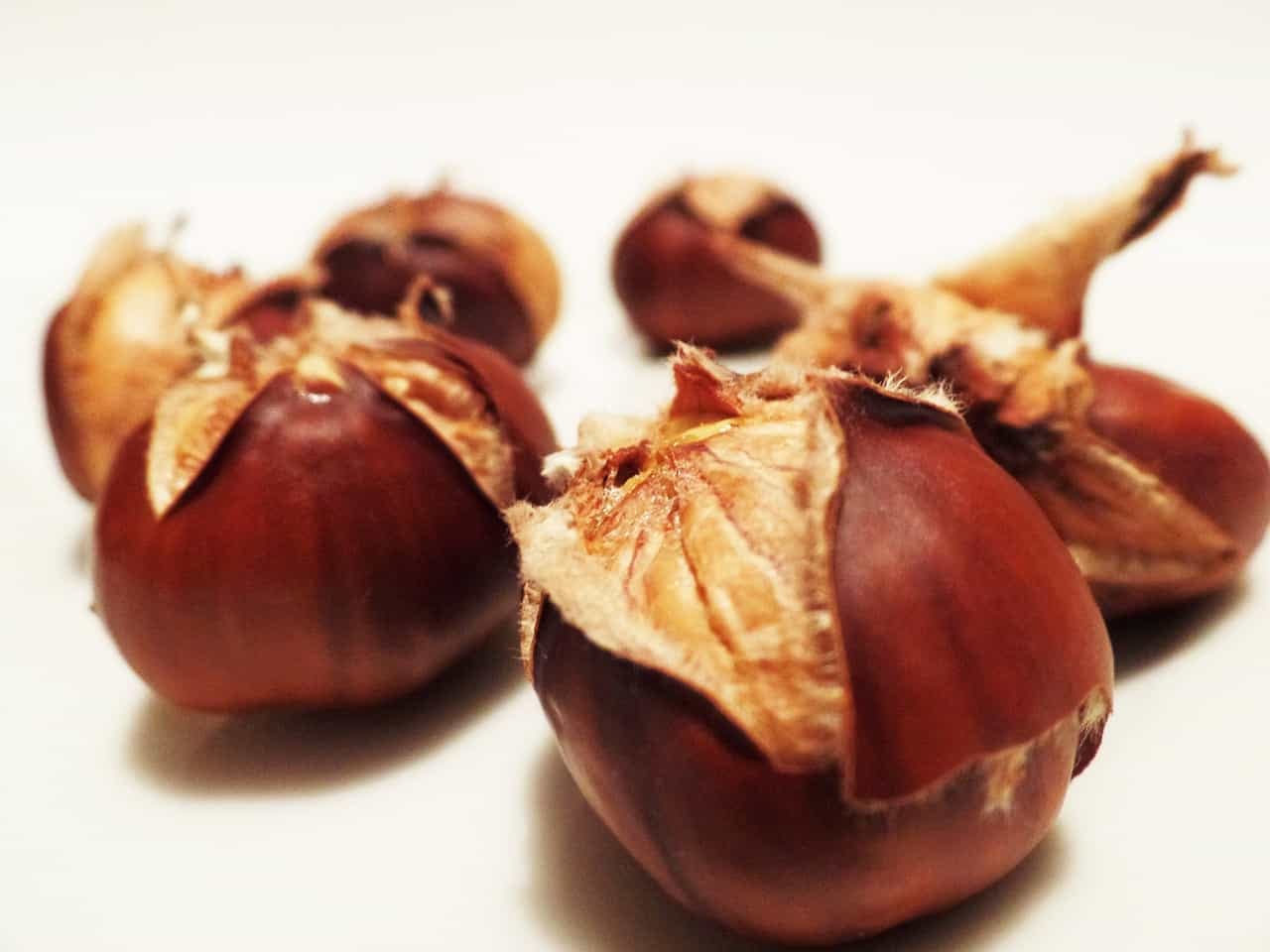 Castagne in primo piano